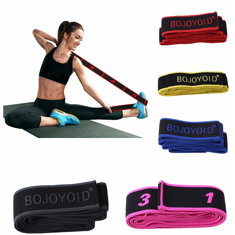 Yoga Stretching Band 8-segment Digital High Elasticity Fitness Products Double Layered Composite Webbing Dance Tension Band