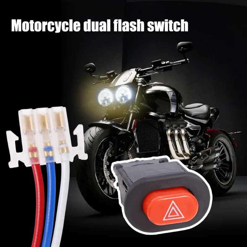 Motorcycle Flashing Light Switch Warning Light Switch Button Scooter Electric Bike Conversion Emergency Signal Light Converter