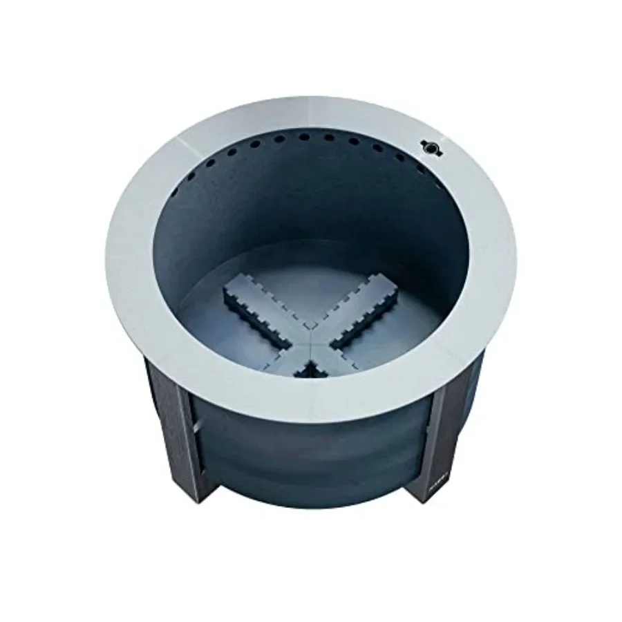 Smokeless Fire Pit for outdoor use, stainless steel, black, efficient airflow design