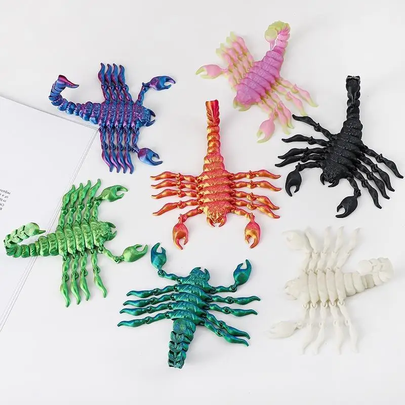 1pc 3D Printed Scorpion Simulation Toy Movable Retractable Joints Creative Model Desktop Decoration Collection Ornaments Gifts