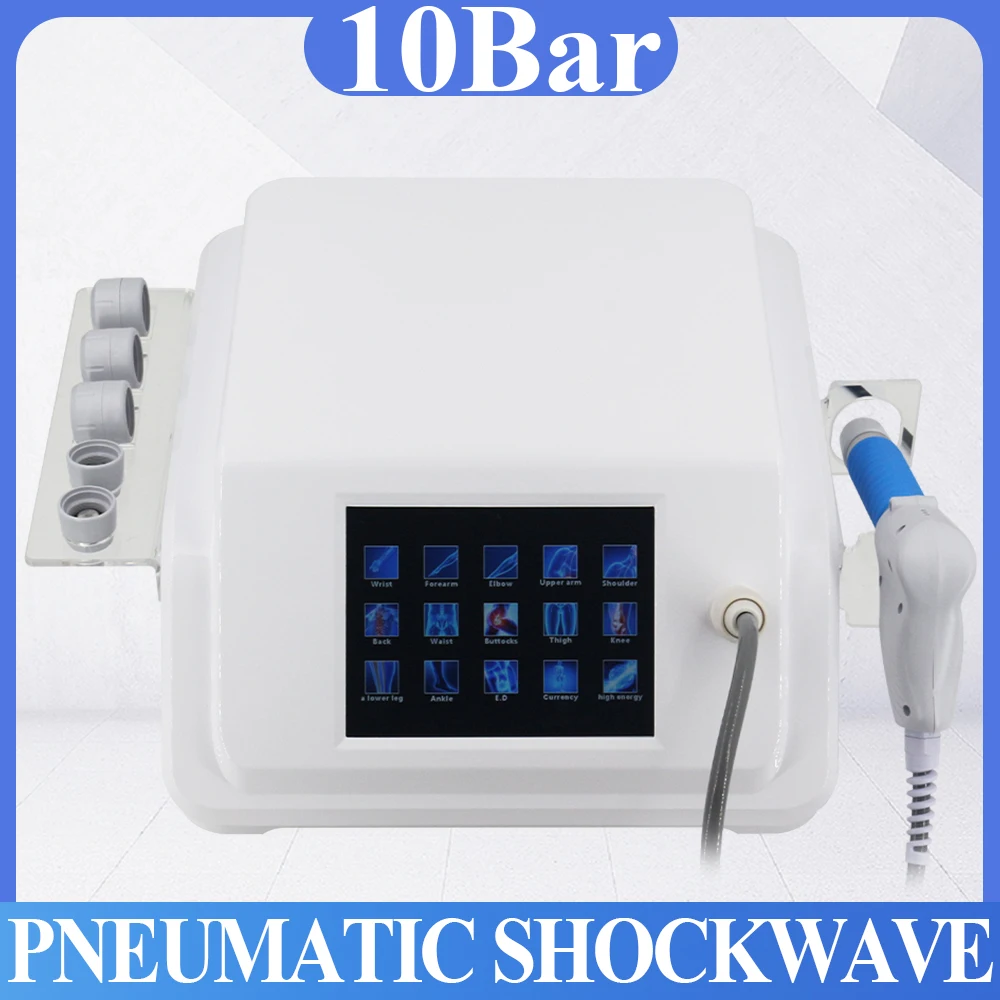 Pneumatic Shock Wave For ED Treatment Pain Relief Body Relaxation Massage 10Bar Professional Shockwave Therapy Machine Newest