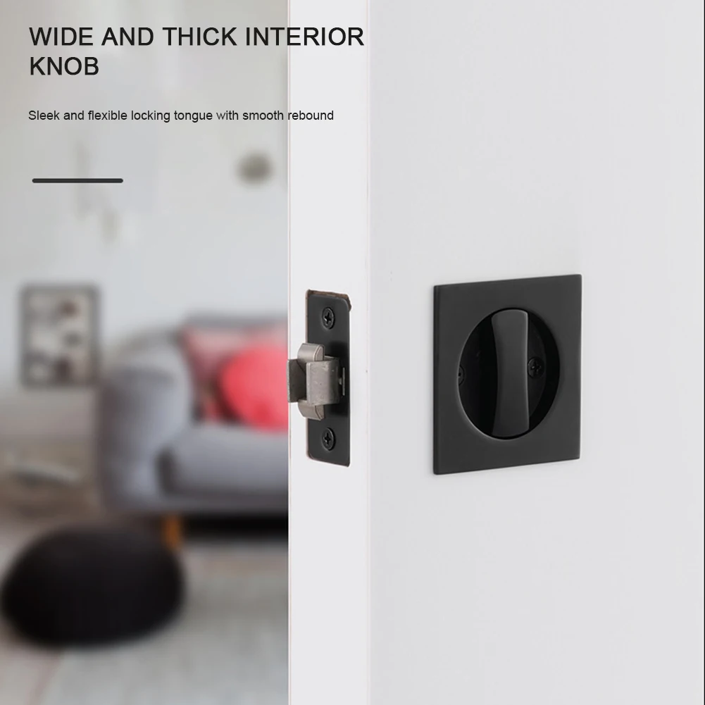 

Invisibles Squared Sliding Door Lock Easy Installation Zinc Alloy Hook Lock For Living Room