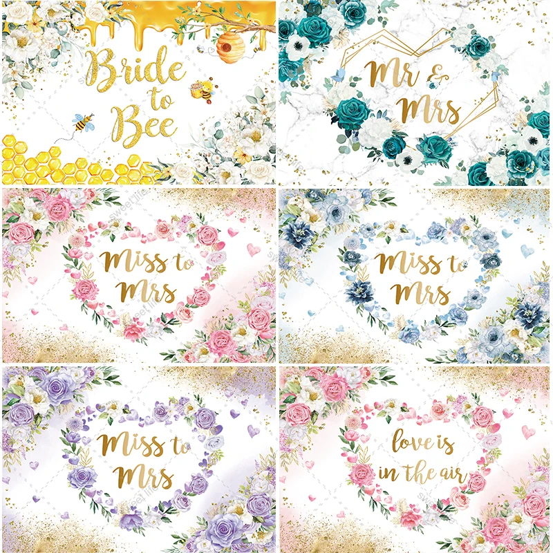 ملكة جمال إلى السيدة الزفاف دش خلفية روز الزهور ديكور الزفاف العروس ليكون خلفية التصوير الفوتوغرافي