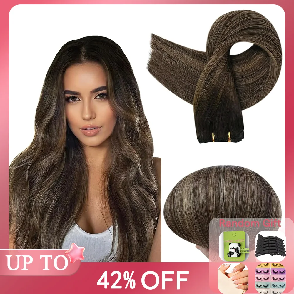 Full Shine Human Hair Weft Extensions Hair Bundles 100g Sew In Silky Straight Remy Skin Double Weft For Salon