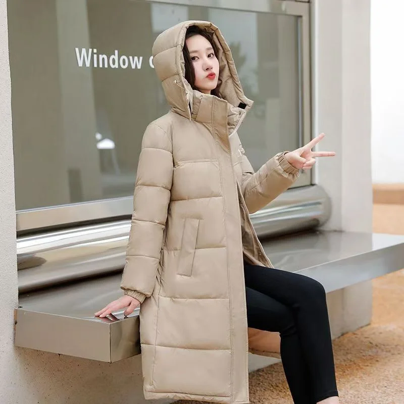 The Detachable Hat Down Cotton-padded Jacket Long Cotton-padded Jacket 2024 New Over-the-knee Winter Padded Cotton-padded Jacket