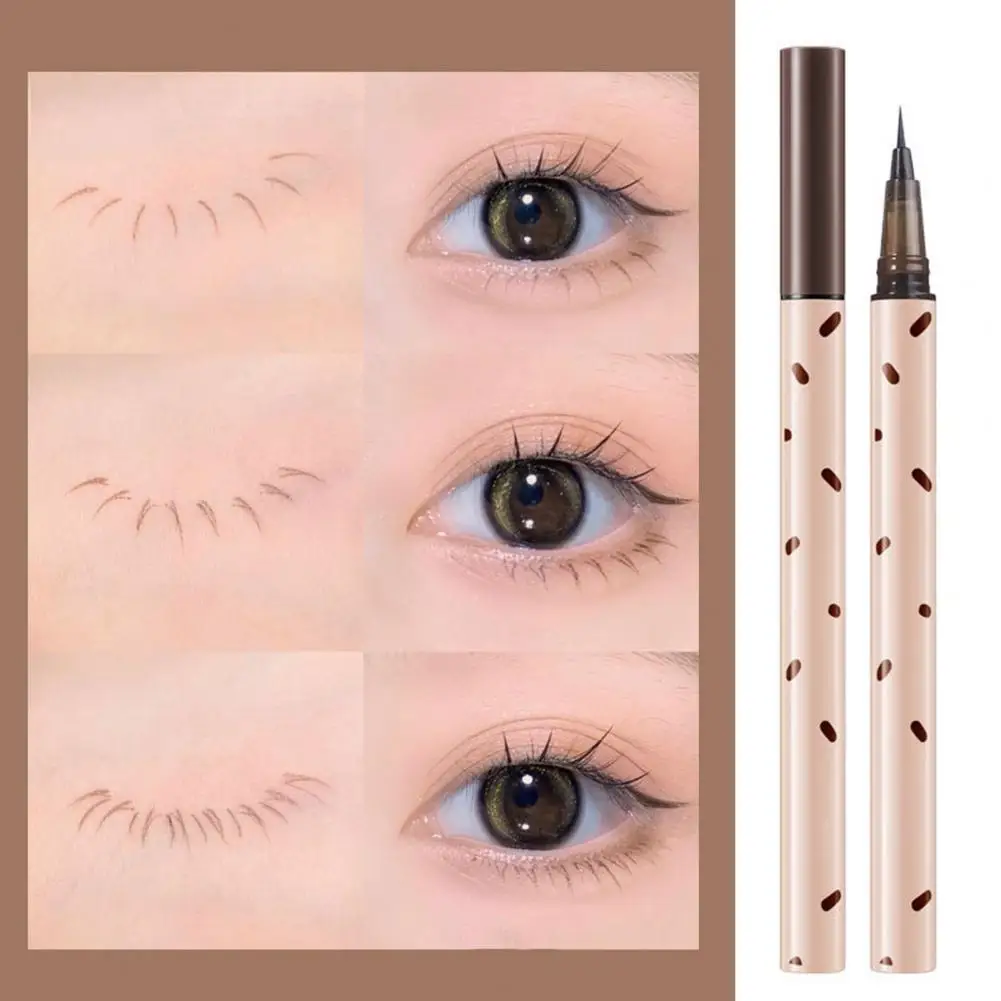 Modny Mini wodoodporny lekki brązowy płyn kosmetyczny ołówek do oczu Eyeliner płynny Eyeliner zarysować dolne rzęsy