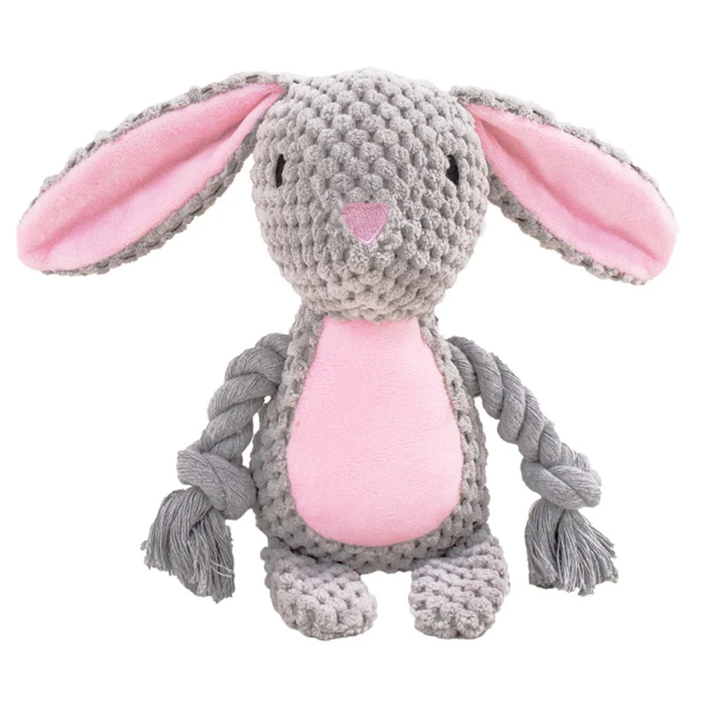 Dog Toys, Dog Squeaker Toys with Crinkle Paper, Stuffed Animal Dog Plush Chewing Toy, Cotton Rope Interactive Toys for Puppy