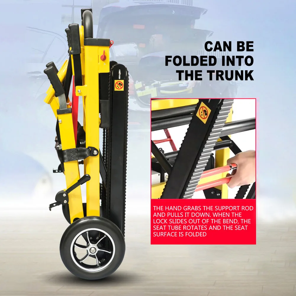 150KG Electric Climbing cart Up and Down The Stairs Portable Folding Climbing Machine Cart for Elderly Disabled