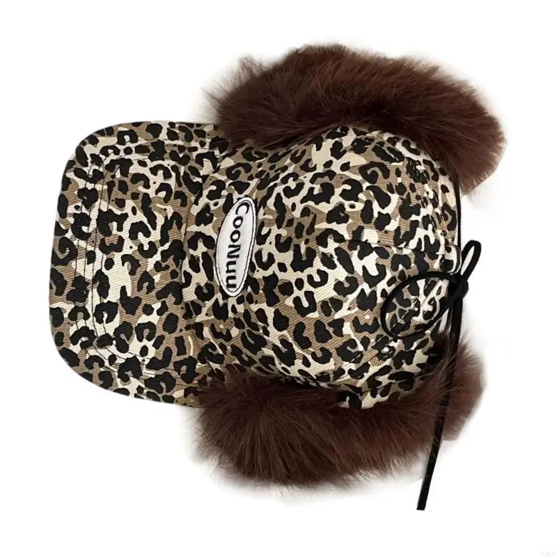 

Furry Plush Liner Baseball Cap with Foldable Ear Flaps Winter Warmth Trapper Hat for Women Girl Outdoor Activity