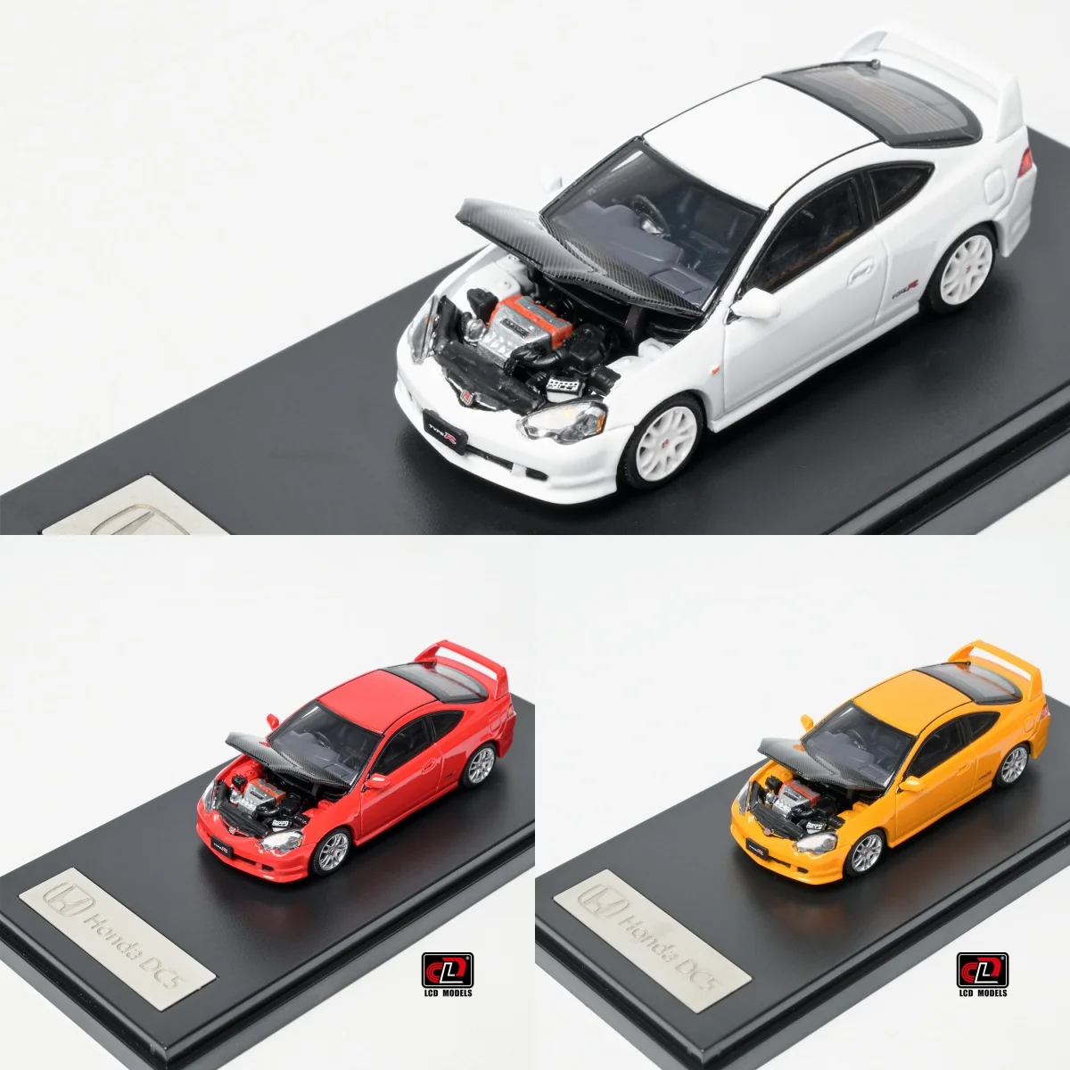 LCD 1:64 Honda Integra Type‑R DC5 Openable Hood Alloy Diecast Model Car Collectible Decor Gift