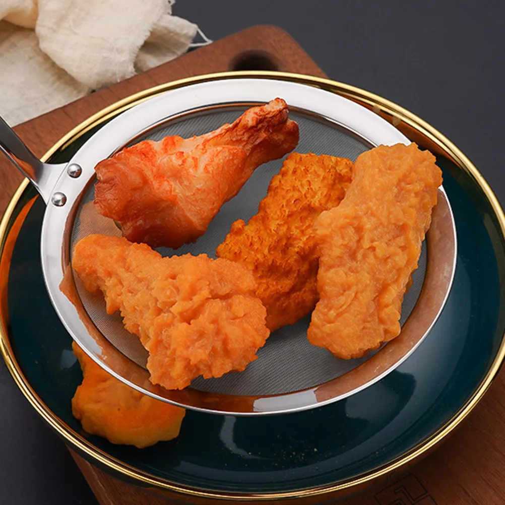 Cuchara coladora de malla fina de acero inoxidable con mango largo para freír patatas, verduras, fideos, huevos, utensilios de cocina