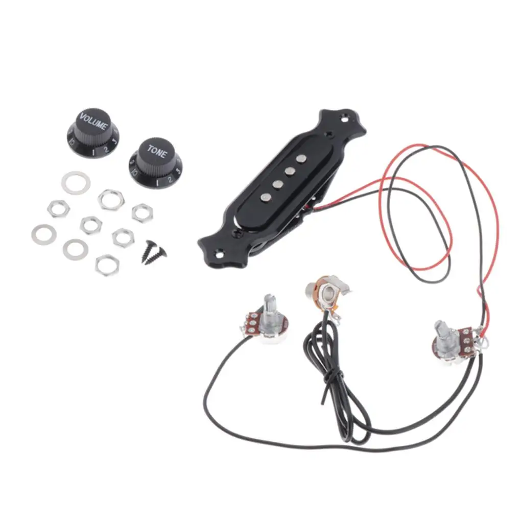 Magnetic Soundhole Pickup for 4 String Box Guitar Tone Volume Control Kit for Guitar Parts and Accessories