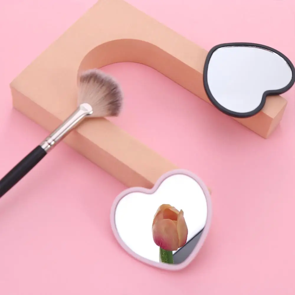

Simple Single-sided Heart-shaped Mirror Handheld Little Handheld Mirror High-definition Beauty Make-up Mirror Makeup Tool