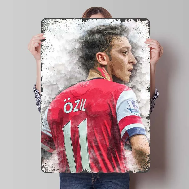 Mesut Ozil Metal Signs Sports Poster Gaming Room Decoration Home High Quality Tinplate Sign for Wall Art Decoration Retro Decor