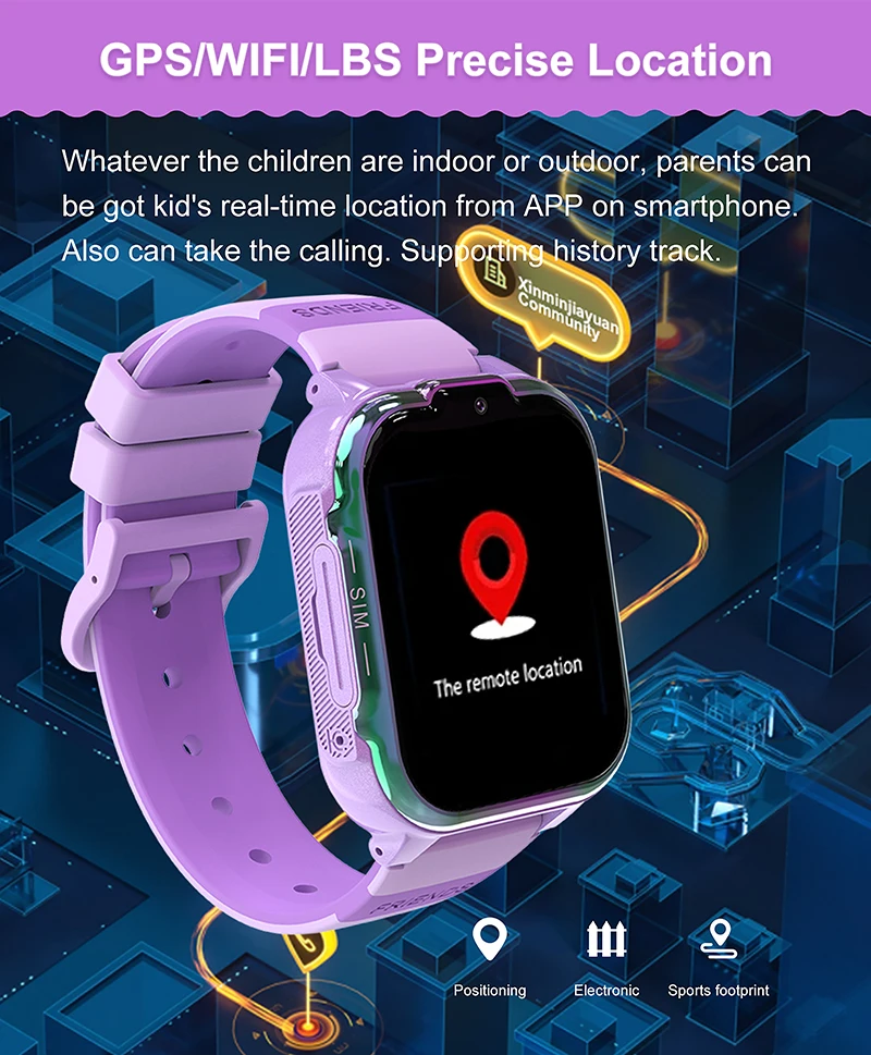 2024 For Xiaomi 4G Children Smart Watch GPS Track Video Call Camera SOS Waterproof Display Location LBS Tracker Smart Watch Kids 2