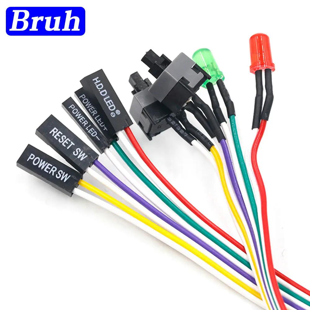 68CM Slim ATX PC Compute Motherboard Power Cable Original On/Off/Reset with LED Light PC Power Reset Switch Push Button Switch