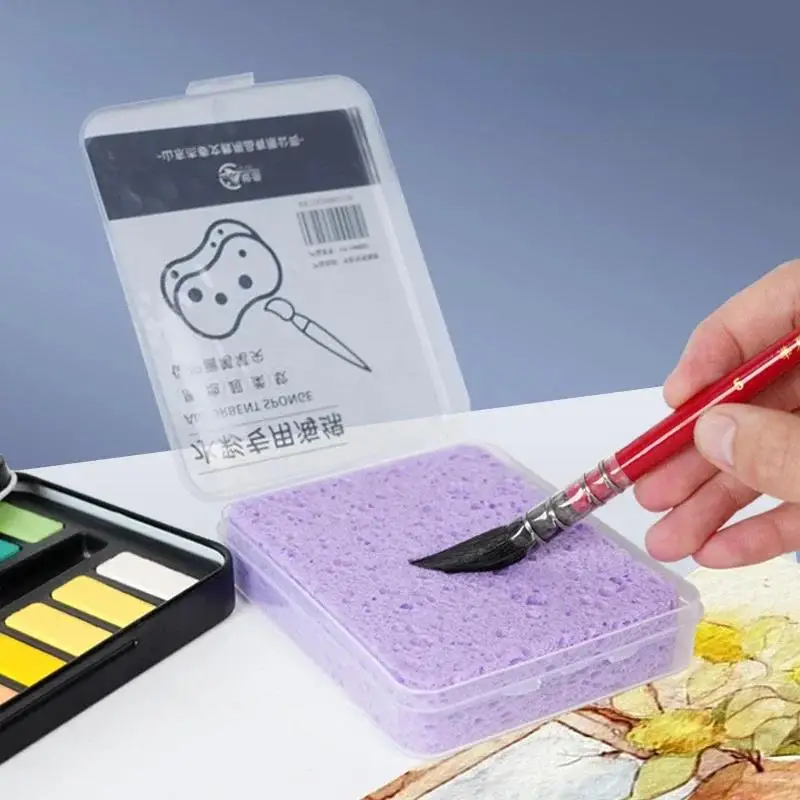 Boxed Watercolor Pigment Painting Cleaning Sponge Water Absorbing Painting Sponge Watercolor Painting Sponge Tool Art Supplies