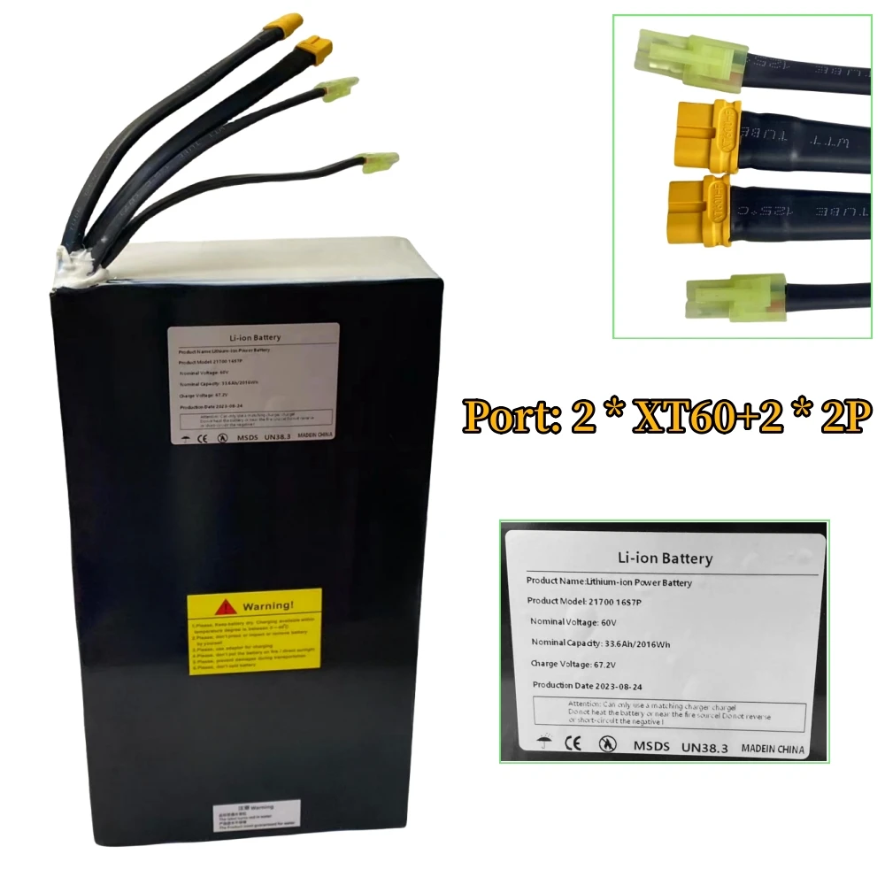 60V 33.6Ah 21700 Lithium Ion Battery 60V 1800W For various electronic devices and transportation equipment