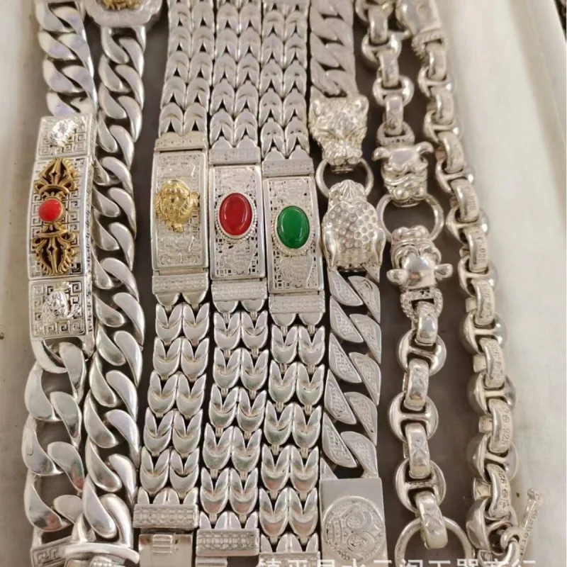 Miao Tibetan Silver Ethnic Style Mythical Pixiu Bracelet Fashionable Versatile
