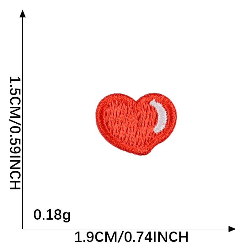 Computer Embroidery Self-Adhesive Badges Adorable Cute Fruit Heart Shaped  Patches for DIY Clothing And Accessories Decoration