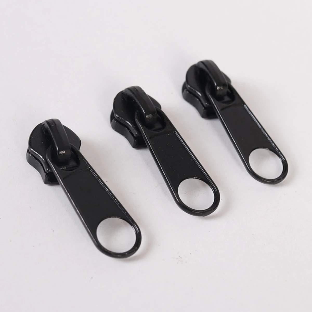 6pcs3 Black Nylon Zip Head Short Tag Metal Zip Head Luggage Colour Slider Puller Universal Metal Zip Head Fixer Slider Puller