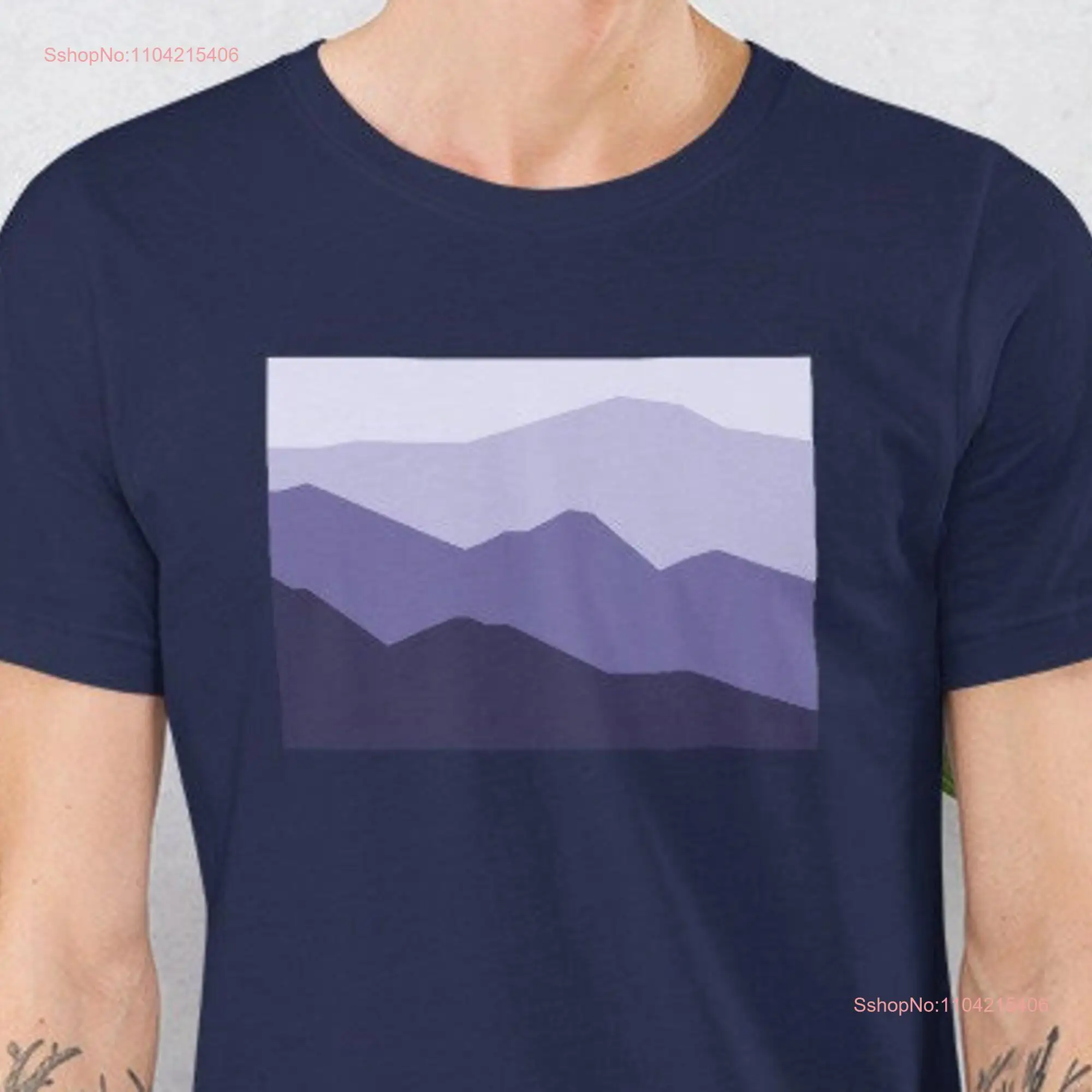 Abstract landscape shirt nature unisex T for Lovers with colorful design minimalist mountain graphic tee