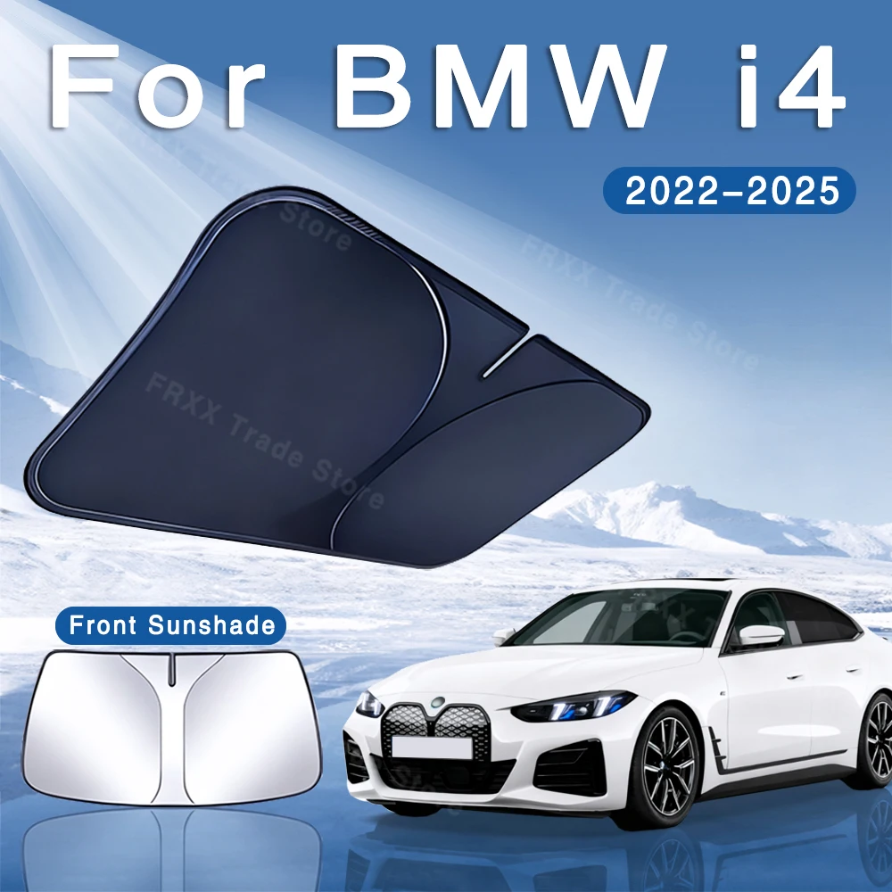

For BMW i4 2022 2023 2024 2025 Foldable Car Sun Visor Front Windshield Sunshade Heat Insulation Summer Cooling Auto Accessories