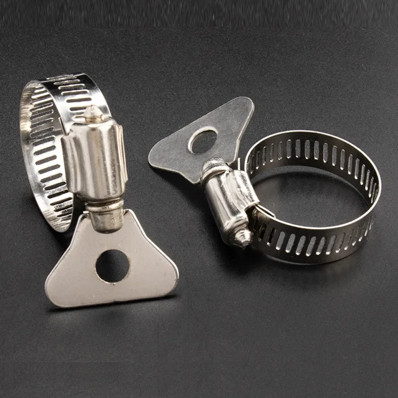 201 Stainless Steel Strong Hose Clamp T Bolt Air Water Pipe Fuel Hose Clips Welding Hardware Repair Tool Fasteners Clamps