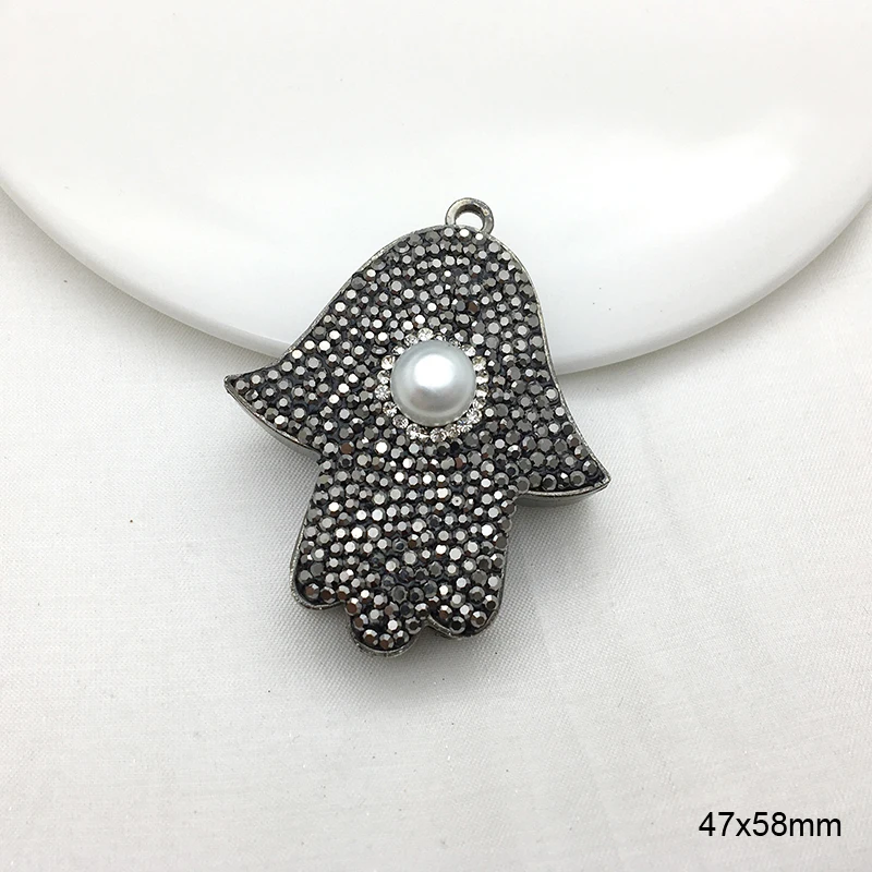 1 pcs Multi-style Round/Star/palm shape crystal Charms,Pave rhinestone Pearl Pendant,necklace connector Earrings Jewelry making
