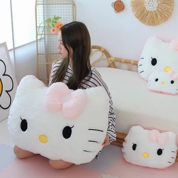 Sanrio Hello Kitty juguete de peluche suave almohada cómoda cojín trasero sofá almohada decorativa abrazo peluches regalos de navidad para niña