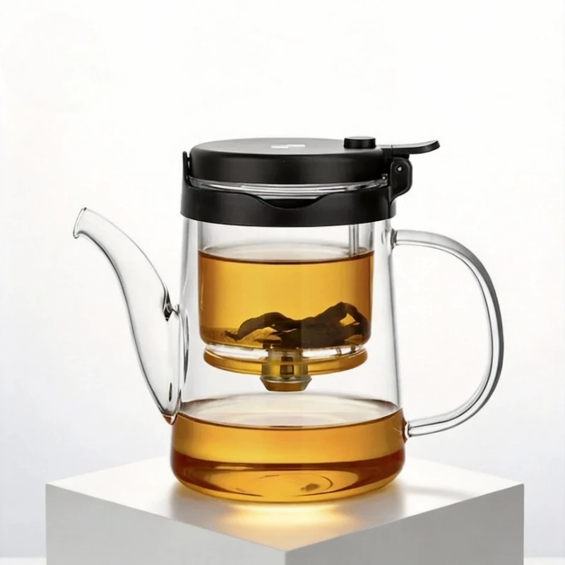 

Heat-Resistant Glass Teapot 500/800ml with Built-in Tea Strainer – One-Touch Tea Separation!