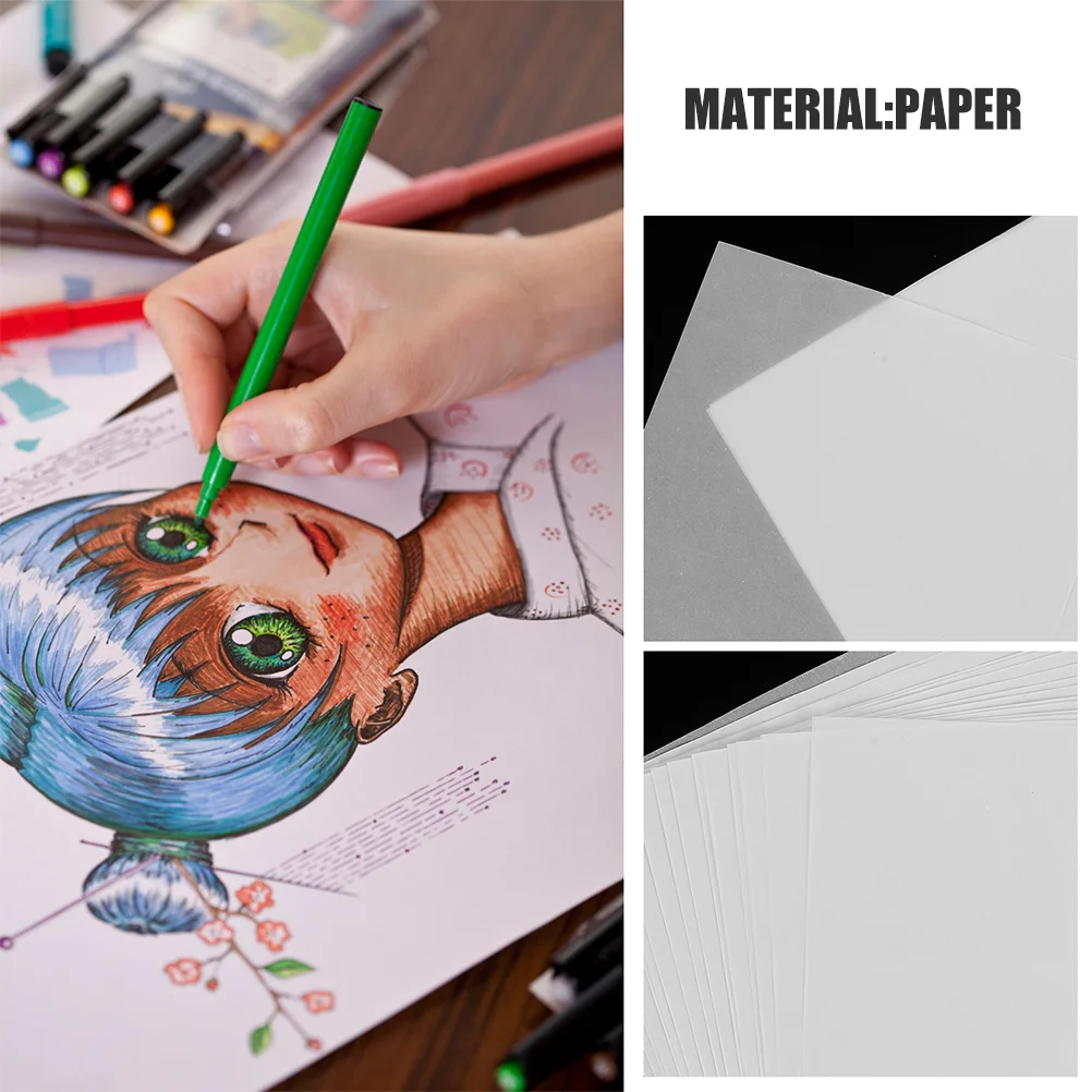 20 Sheets Tracing Paper Lightweight Sketch Transfer Paper Copy Paper Drafting Paper Photo Media Stationery Writing Paper