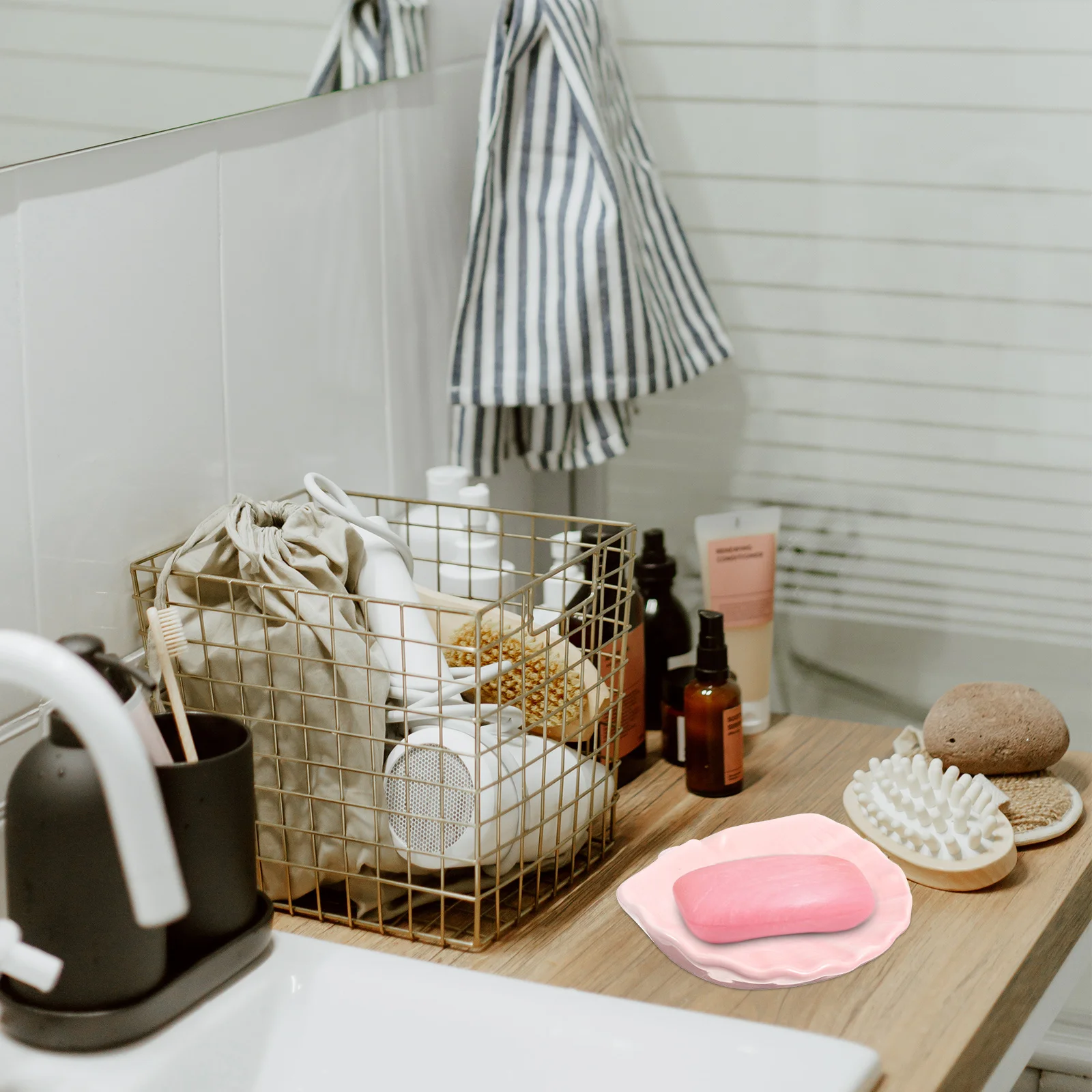 

Маленькая мыльница, декоративный контейнер для ванной комнаты, бытовой настольный держатель для душа