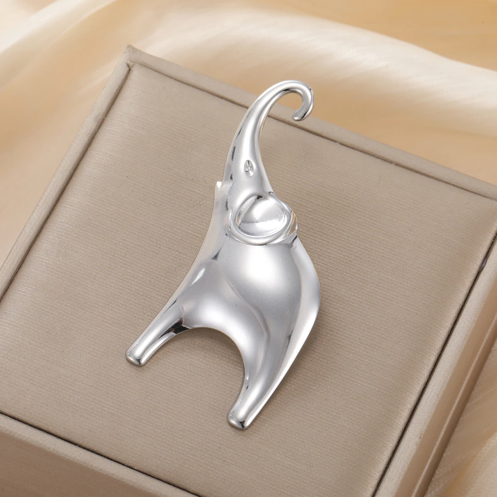 Dawapara Good Luck Elephant Brosche Pin Afrika Tier Totem Minimalistische Accessoires Broschen aus Edelstahl – Detail 19