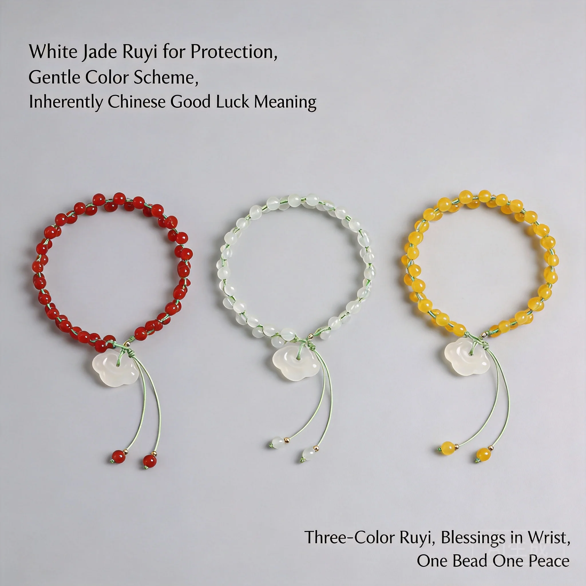 Chinese Style Lucky Auspicious Cloud Natural Agate Bracelet Handmade Braided Blessing Good Luck Ruyi Pendant Wrist Jewelry For