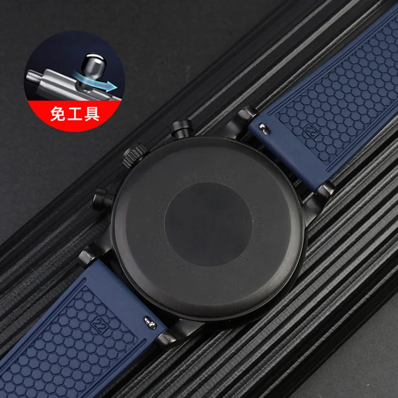 Quick release Fluoro rubber watch strap For omega Seiko Tissot  Longines IWC Men's Silicone breathable watchband 20 22mm