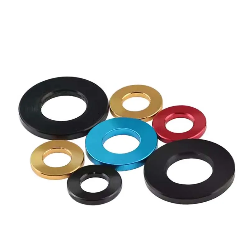 10 pz/lotto Multi-Colore Colorato Anodizzato In Lega di Alluminio Rondella Piatta In Alluminio Guarnizione Piatto Rondella per RC Parte M5 M6 M8 M10 M12