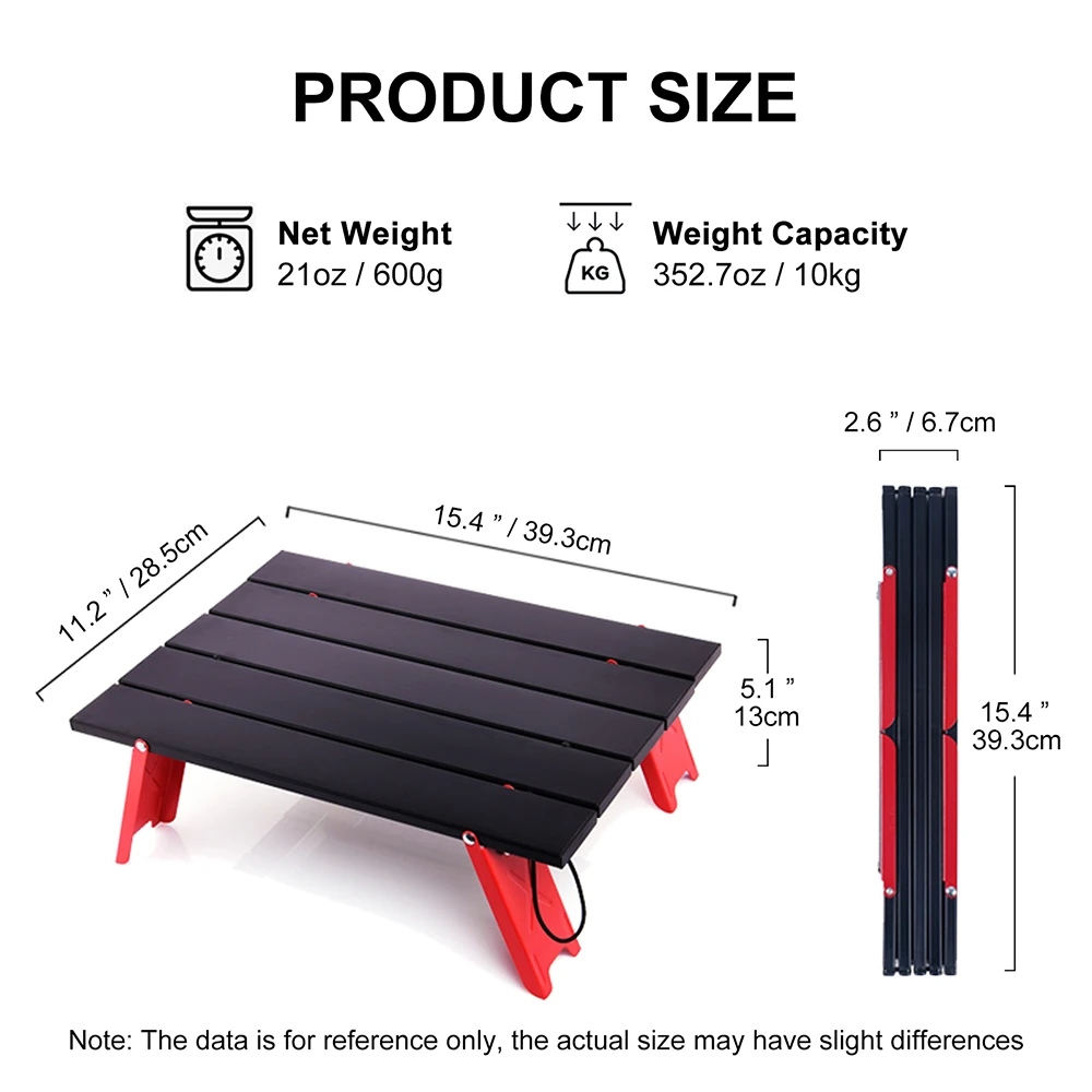 Vilead-mesa de Picnic de aluminio, mesas plegables para Camping, playa, viaje, ultraligera, portátil, Mini muebles de Camping