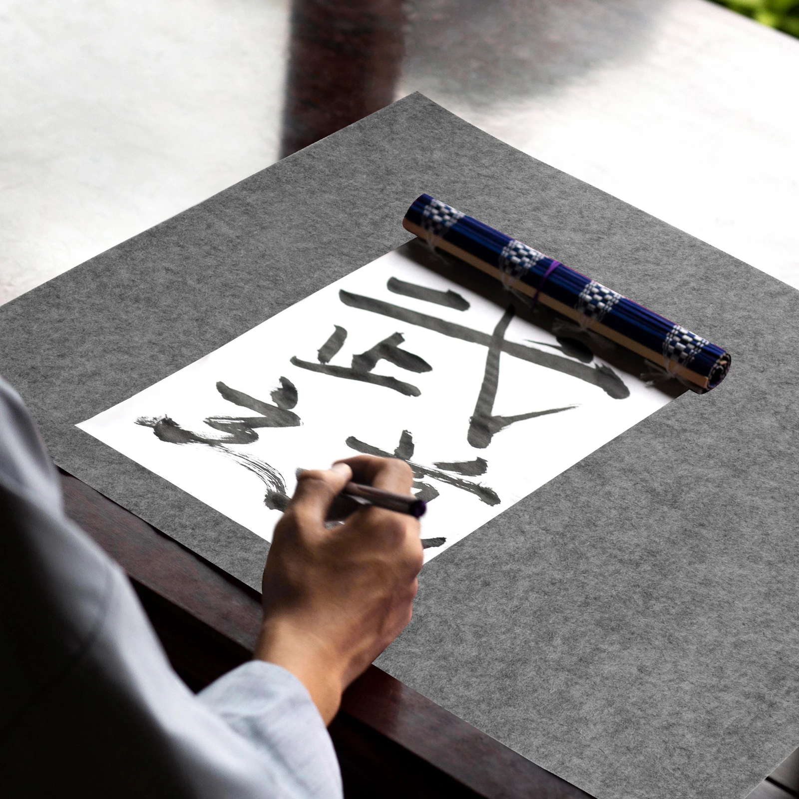 

Calligraphy Felt Practical Felt Mat 5mm Thick Grey 50x70 Smooth Writing Surface Protects Desk Practical Student Pad