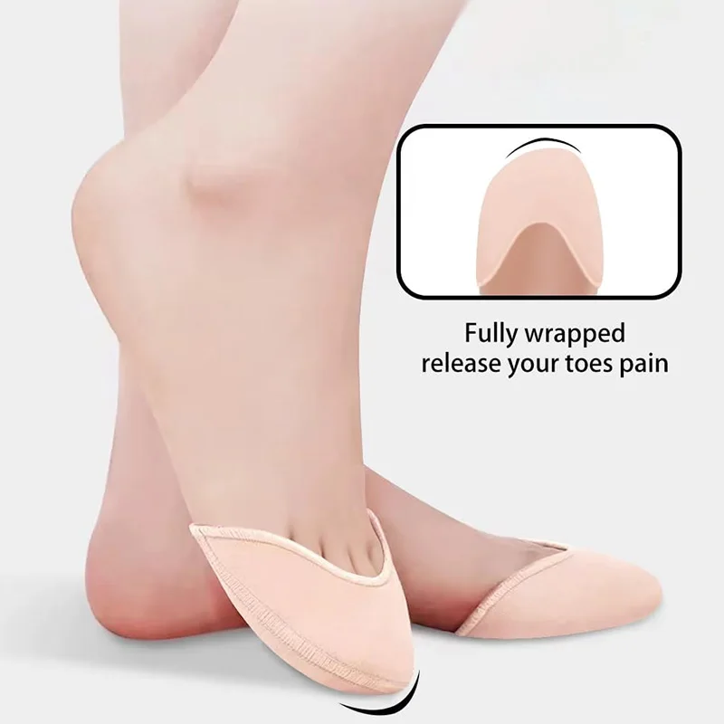 Women's Pointe Shoes Knitted Toe Pads Ballet Dance for Adult Gymnastics Dance Practice with Silicone Toe Cushion Protectors