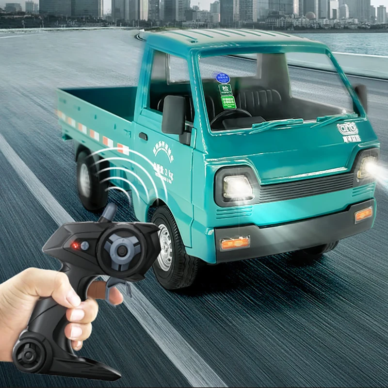 2.4G RC Truck Drift Pickup Sound And Light Electric Toy Vehicle Goods Train Van Remote Control Car Gifts Toys Boys