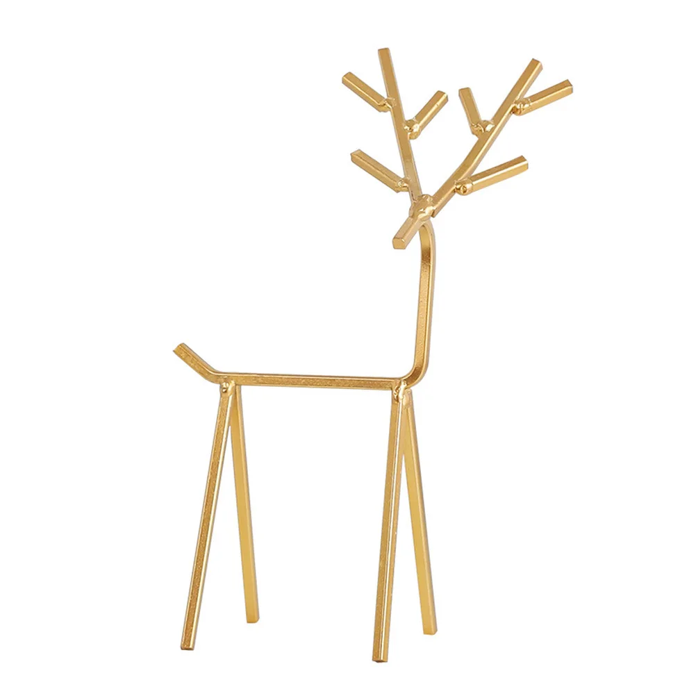

Creative Deer Jewelry Display Rack Iron Earrings Necklace Ring Organizer Chic Desktop Adorn Jewelry Displaying Holder