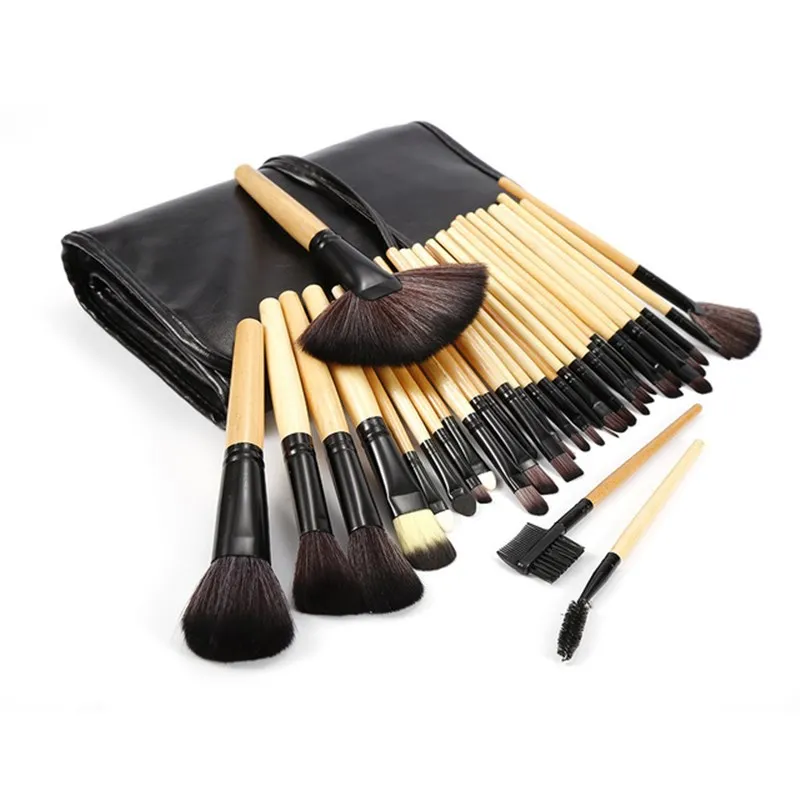 32pcs Cosmetics Brushes Foundation Powder Eyeshadow Lip Blush Brushes Make Up Tool Travel Kit Professional Brushes Beginner