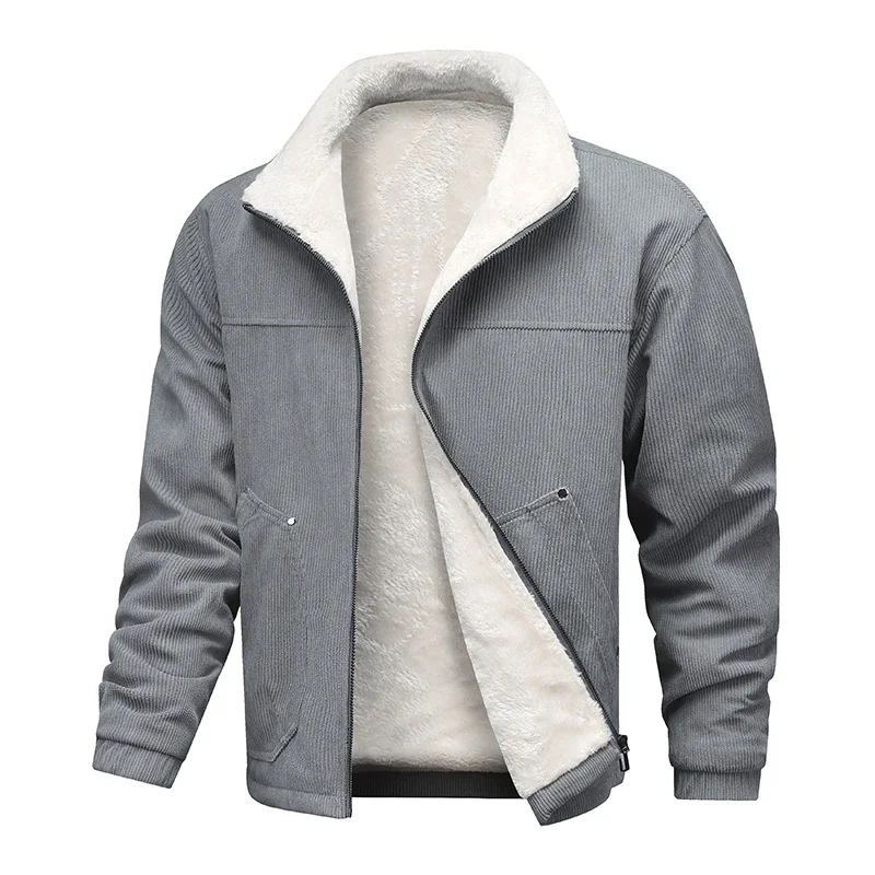 New Solid Lapel Men Tops Winter Fashion Keep Warm Windproof Thicken Jacket Outdoors Simplicity Casual Comfort Retro Coat Men