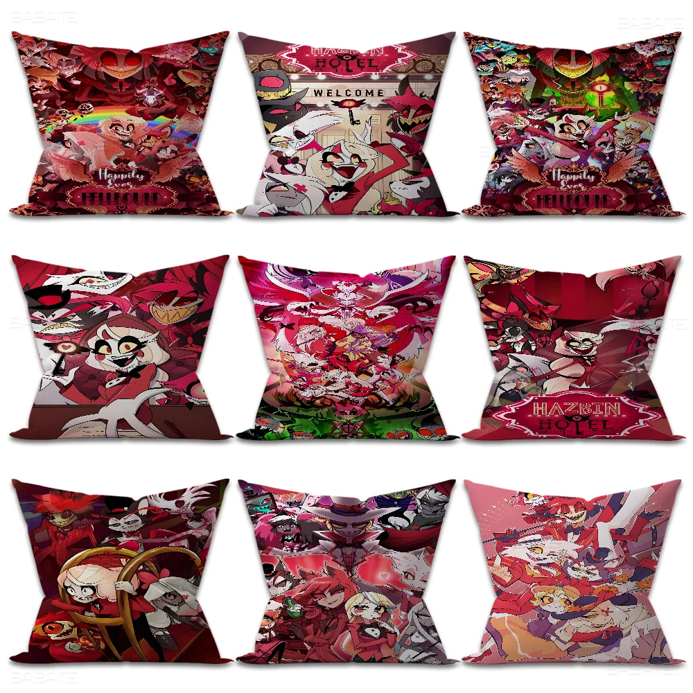 

H-Hazbin Hotels Cartoon Pillowcase Toon Gift Cushion Cover Bedroom Home Sofa Chair Seat Decor Pillow Case