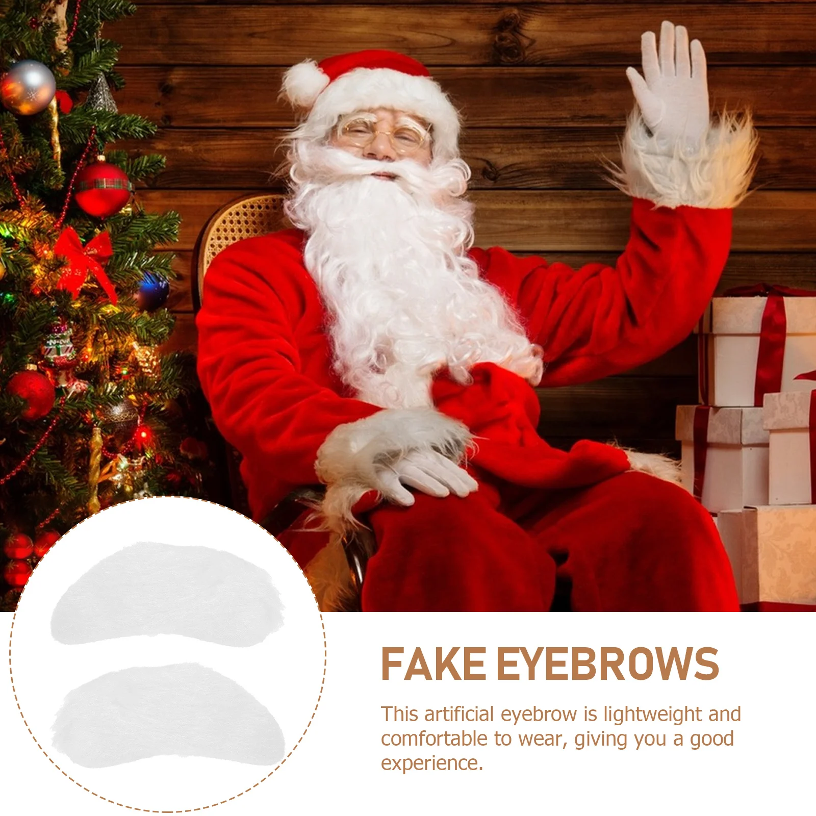 

Santa Claus Eyebrows Cosplay Fake Eyebrow Self Adhesive Artificial Eyebrow For Christmas Party Carnival Movie Props Stage