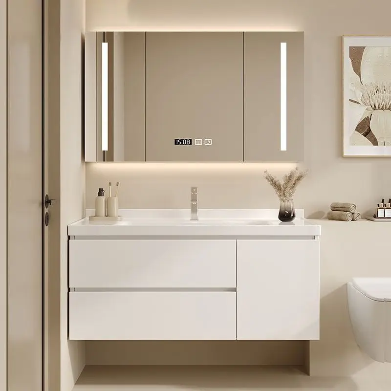 Toilet Wash Rack Bathroom Cabinet Combination Floor Set
