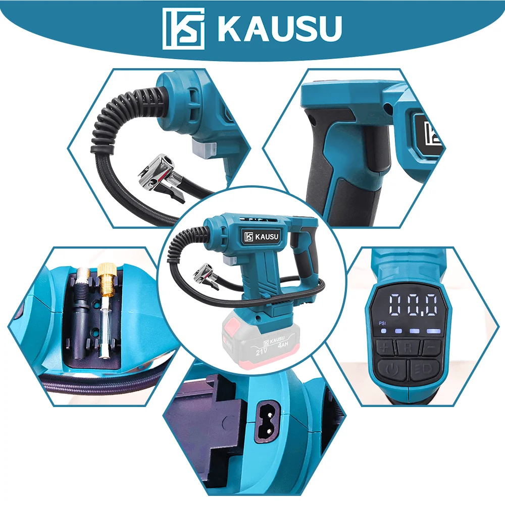 Беспроводной воздушный насос 2 в 1, портативный автомобильный насос для накачивания шин, воздушный компрессор, автоматический надувной насос для батареи Makita 18 В (без батареи)