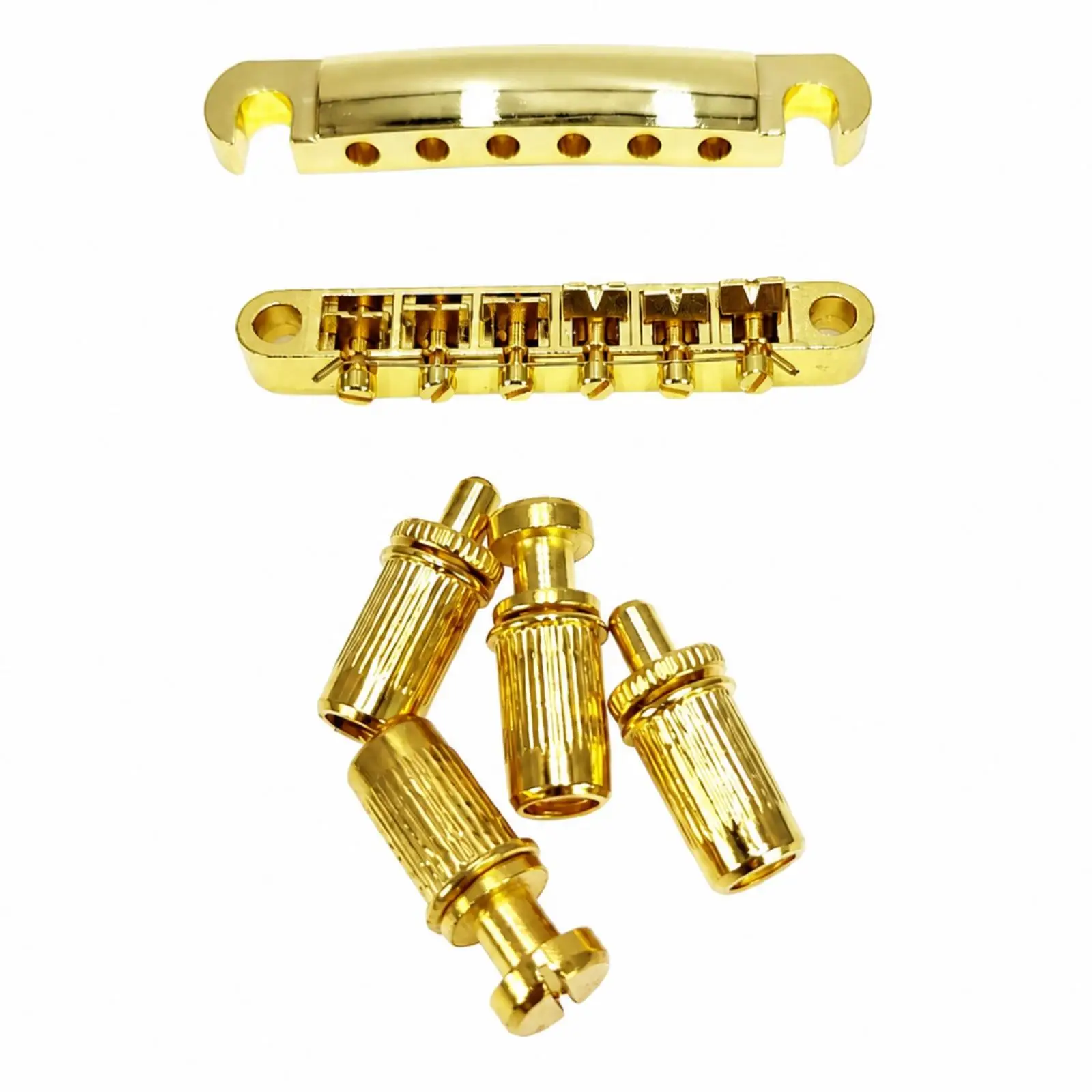 Classic-Solid-bodyStyle Electric Guitar Bridge Assembly Tuning Stability Zinc Alloy Guitar Bridge with Adjustable Saddles Solid