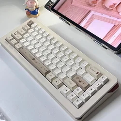 Brown Coffee Keycaps PBT Material Thermal Sublimation Process Mechanical Keyboard Keycaps Cherry Profile Keyboard Keycaps Gifts